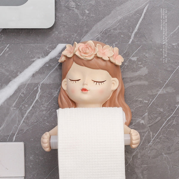Lovely girl Fairy Bathroom Tissue Holder Decoration