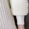 LESLIE Fashion Sweater Mini Dress Balloon Long Sleeve