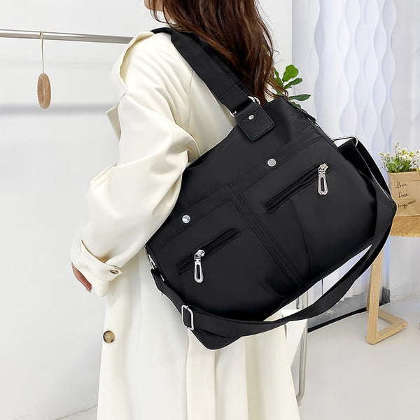 New Fashion Waterproof Multi Pocket Students Shoulder Bag Large Capacity