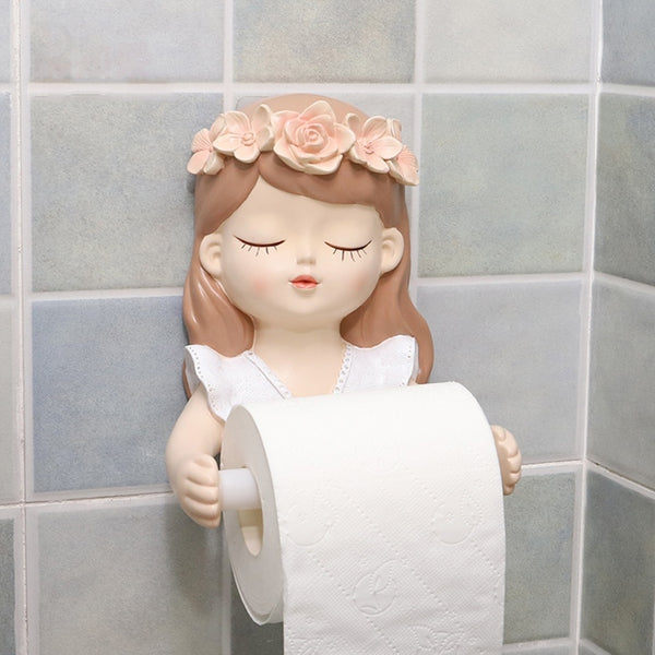 Lovely girl Fairy Bathroom Tissue Holder Decoration